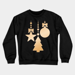 Minimal Christmas Tree Ornaments Gold Gradient Crewneck Sweatshirt